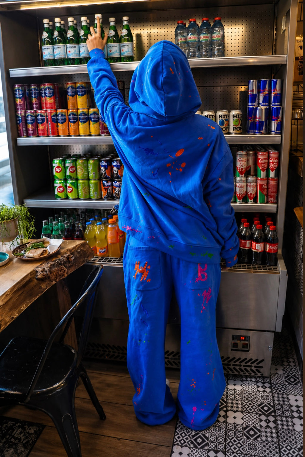 Blue Splatter Paint Sweatsuit – Unisex Matching Set (Pre-Order)