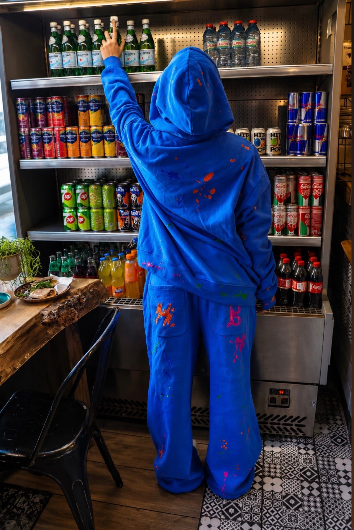 Blue Splatter Paint Sweatsuit – Unisex Matching Set (Pre-Order)