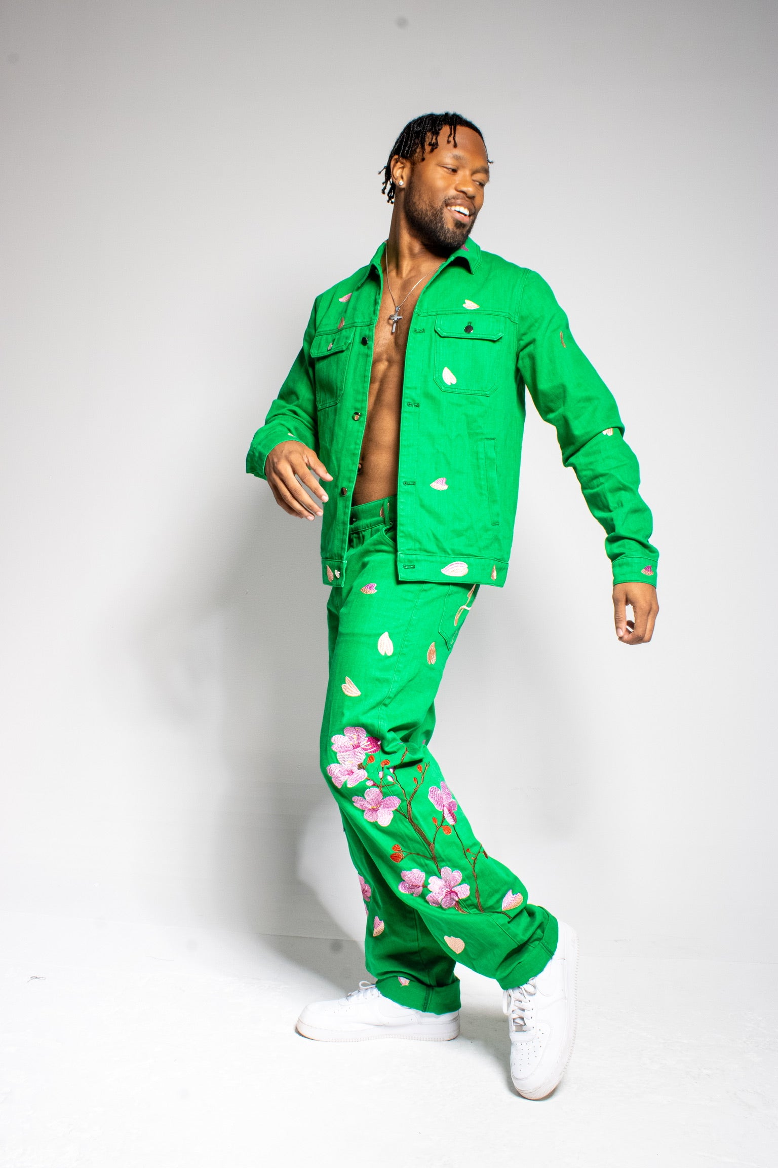 Custom Cherry Blossom Denim Set — Summer Series (Pre-Order)