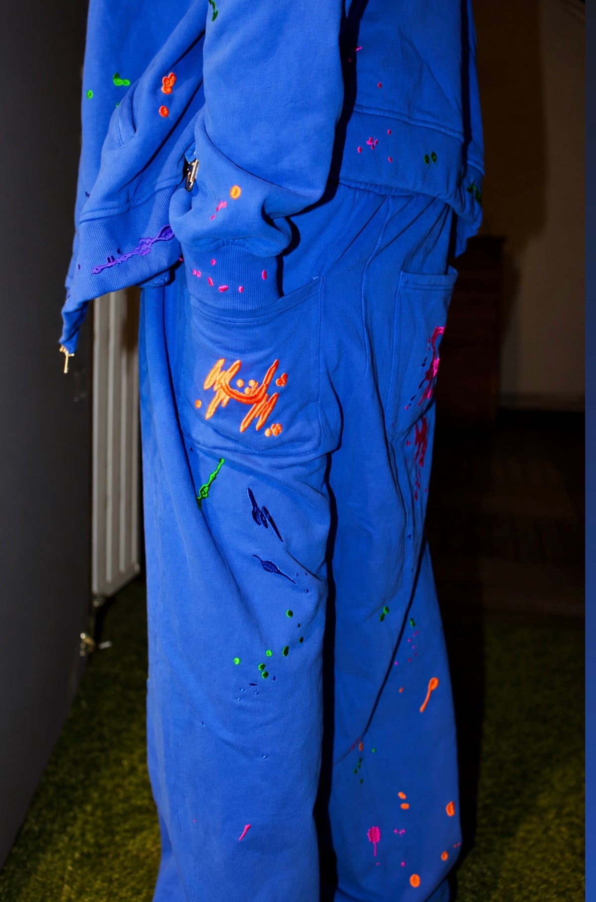 Blue Splatter Paint Sweatsuit – Unisex Matching Set (Pre-Order)