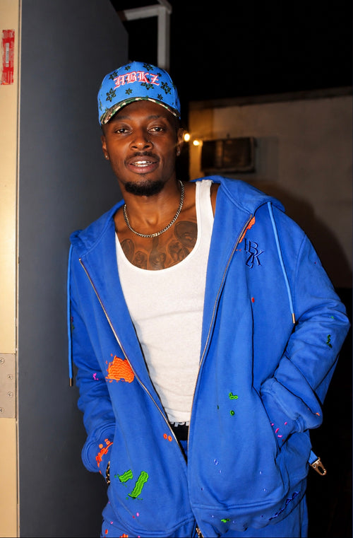 Blue Splatter Paint Sweatsuit – Unisex Matching Set (Pre-Order)
