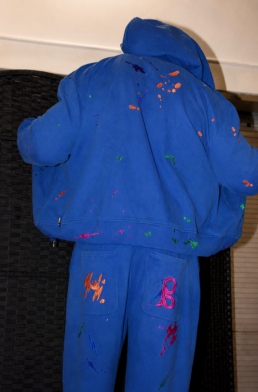 Blue Splatter Paint Sweatsuit – Unisex Matching Set (Pre-Order)