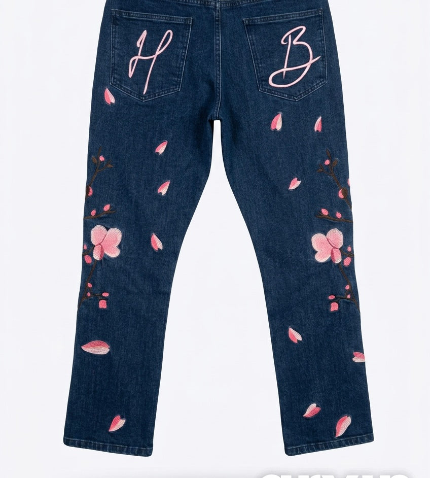 Custom Cherry Blossom Denim Set — Summer Series (Pre-Order)