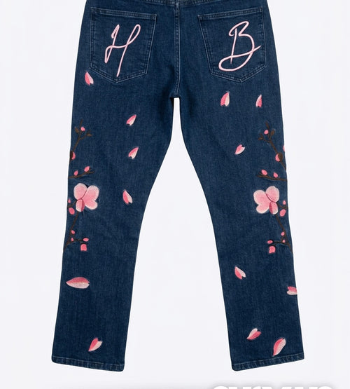 Custom Cherry Blossom Denim Set — Summer Series (Pre-Order)